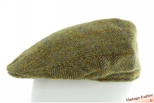 © VintageHatter.com | f-6013-57-6 Flatcap EWM Harris Tweed green pure new wool 57 Flatcap EWM Harris Tweed green pure new wool 57